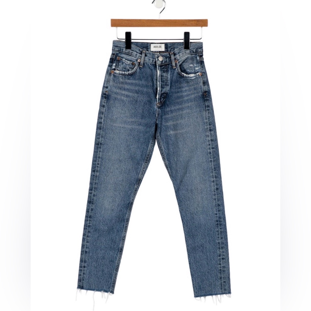 Agolde Mid Rise Straight Leg Ankle Crop Denim Indigo